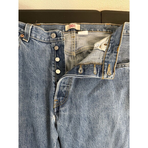 Levi’s Original 501 Button Fly Jeans 38X29 Distressed - Picture 11 of 15